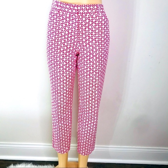 Liz Claiborne Pants - Liz Claiborne straight leg White with Pink pattern
